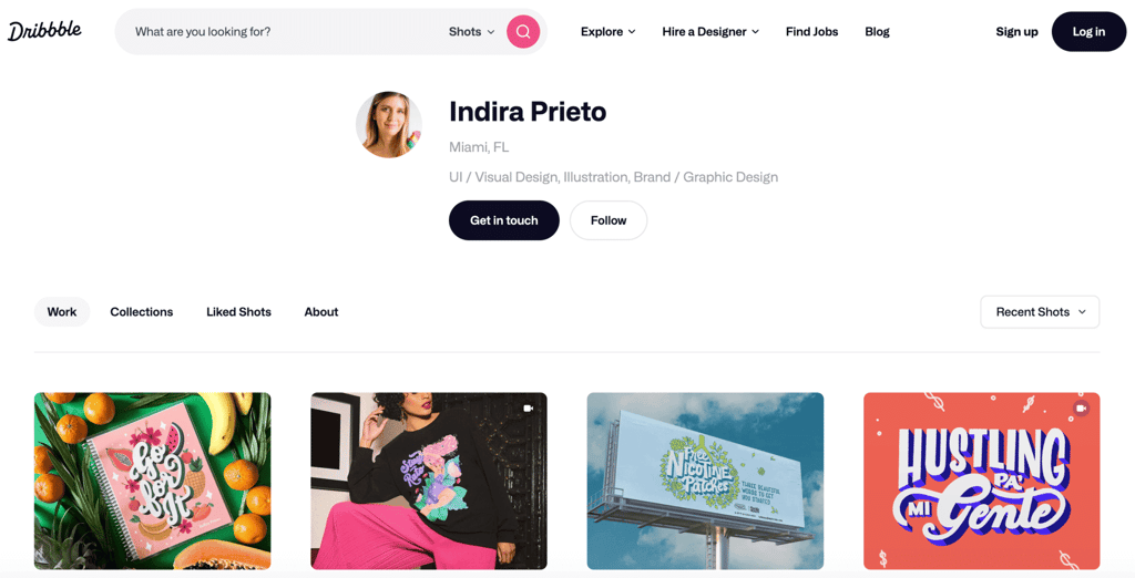 Halaman Dribbble Indira Prieto