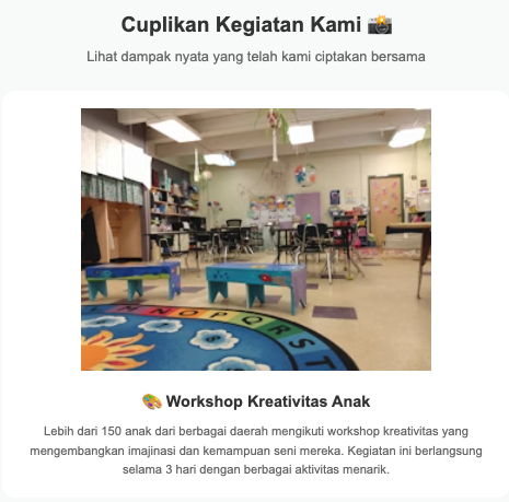 Contoh template yang dibuat dengan Hostinger Reach