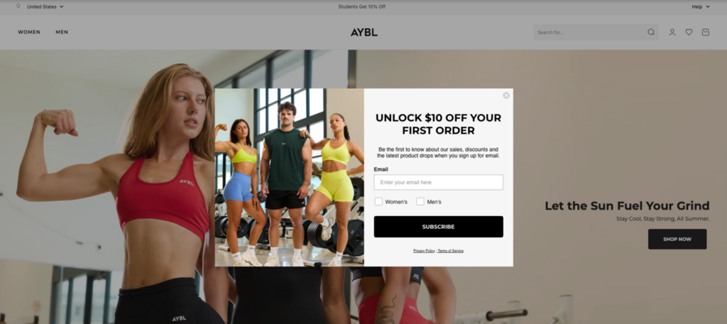 splash page website AYBL