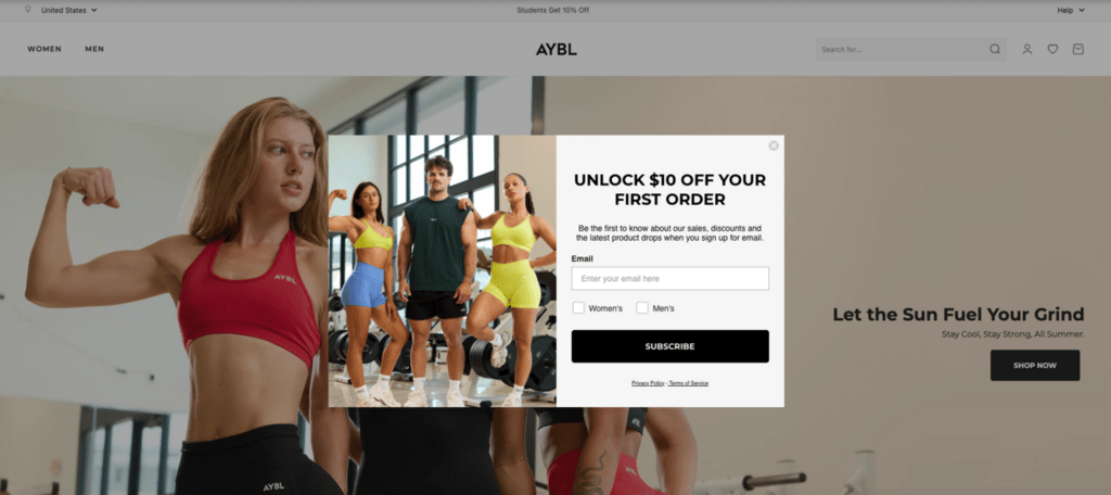 splash page website AYBL