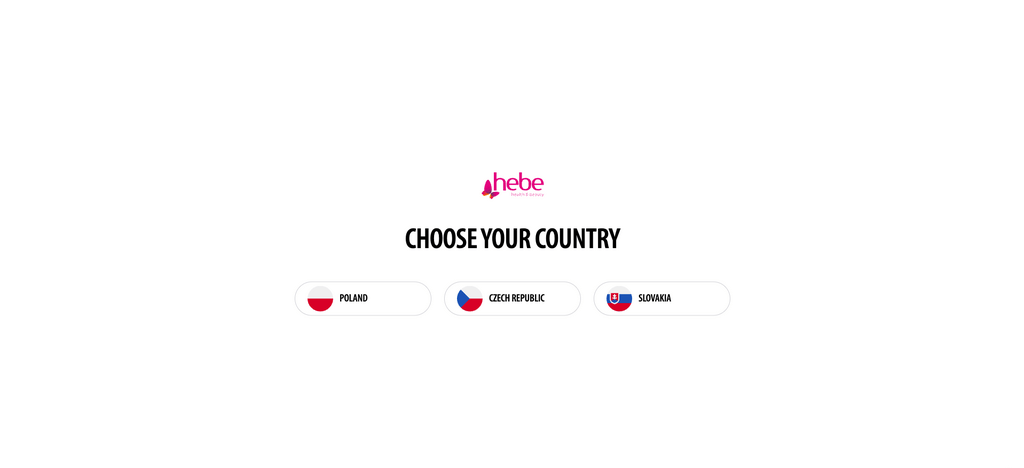 splash page hebe menampilkan pilihan negara