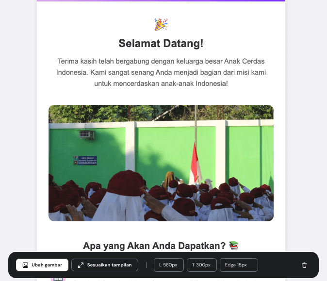 Editor template di Hostinger Reach