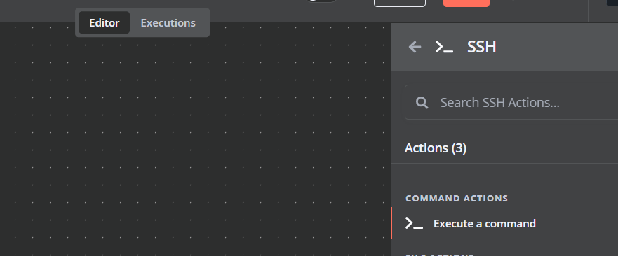 Menambahkan node SSH untuk menjalankan perintah