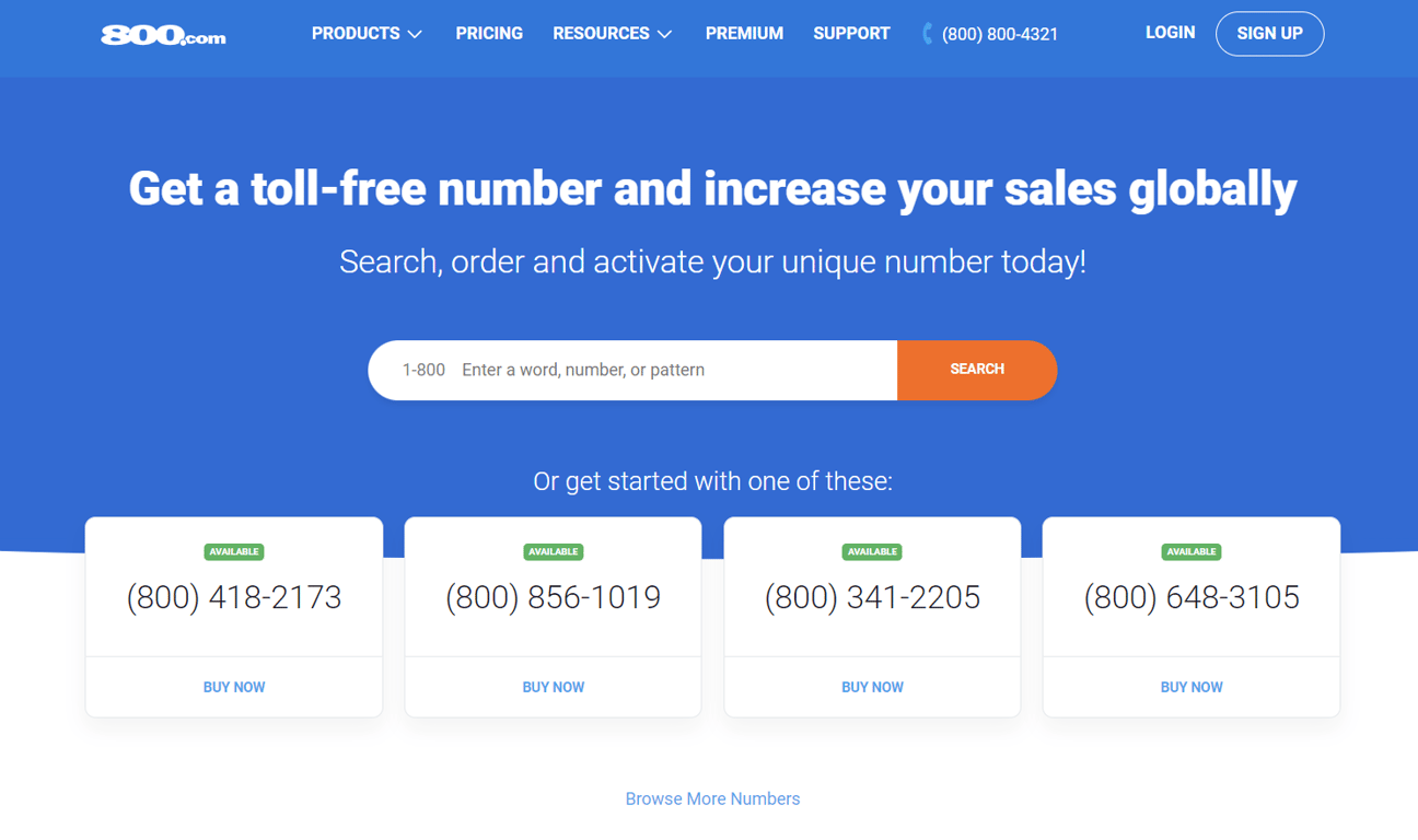 Homepage penyedia nomor virtual 800com