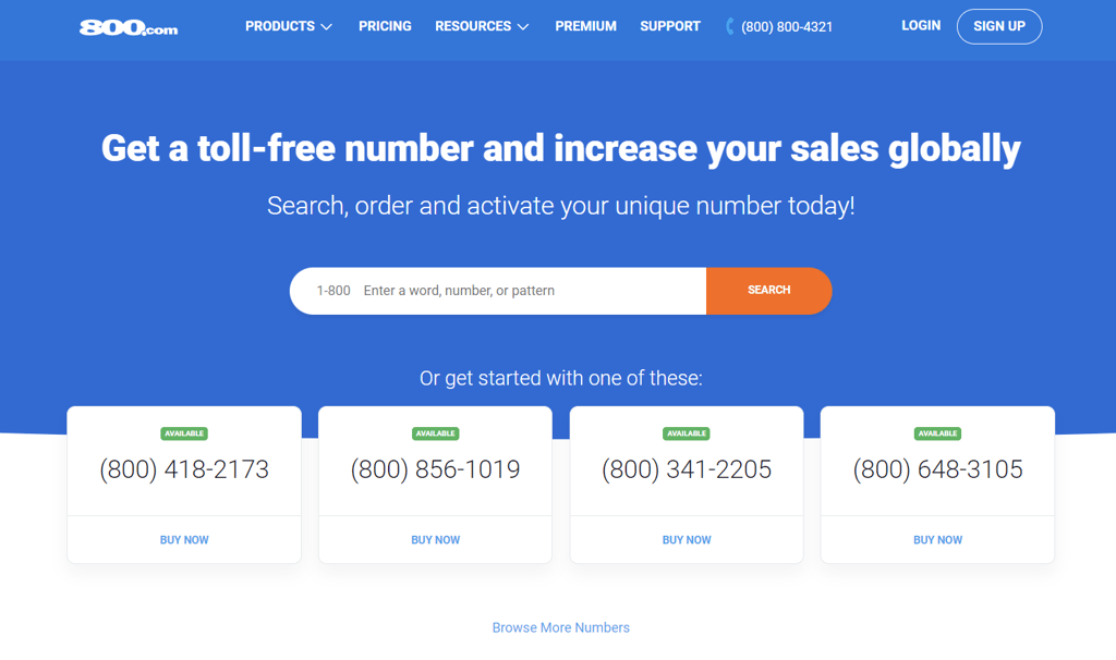Homepage penyedia nomor virtual 800com