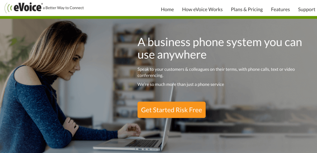Homepage penyedia nomor virtual eVoice
