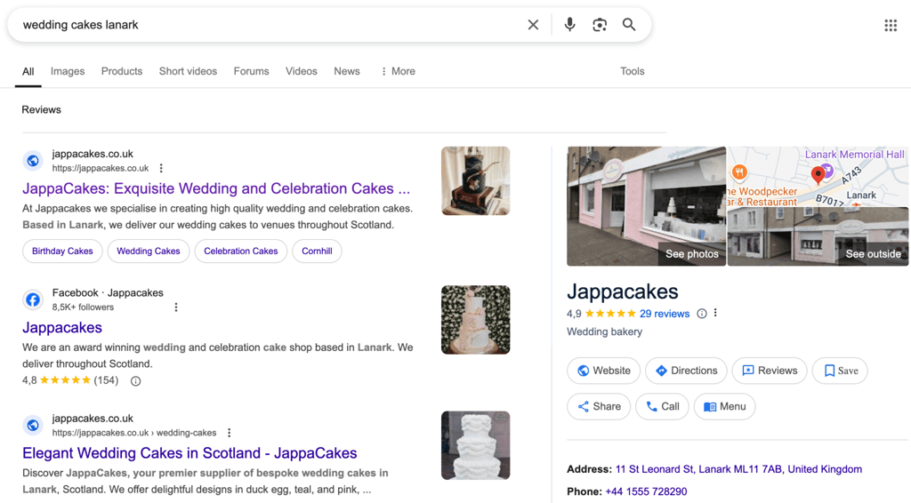Hasil pencarian Google untuk kata kunci “kue pernikahan Lanark”