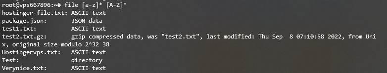 Mencantumkan jenis file dalam rentang yang berbeda menggunakan perintah file di Terminal Linux