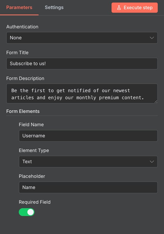 Konfigurasi node On form submission