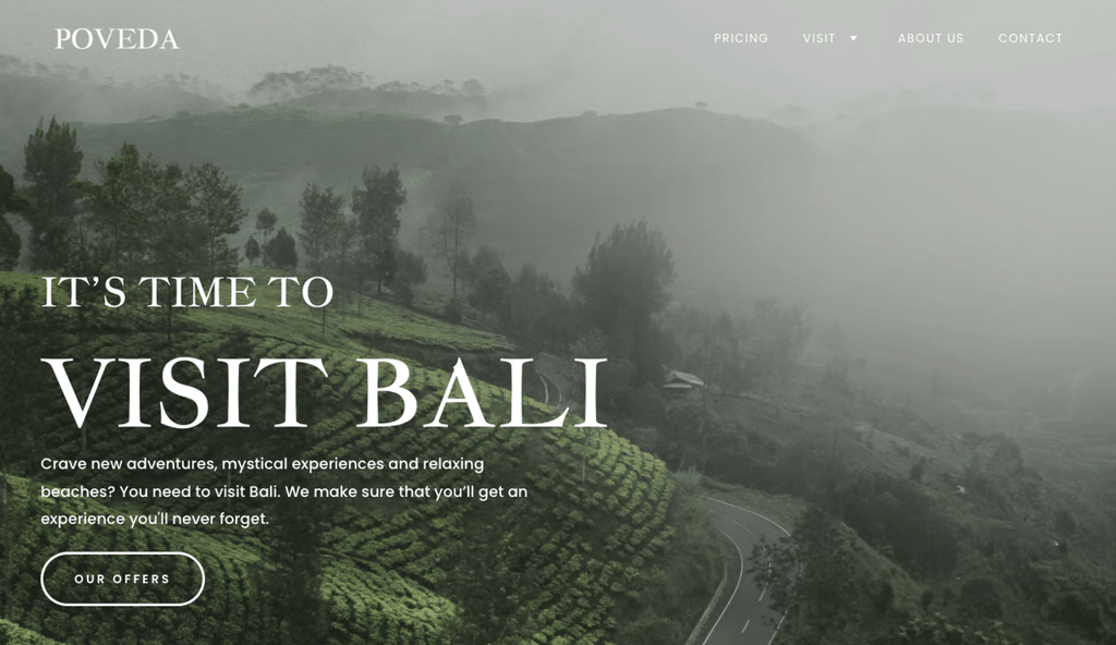 Contoh homepage website