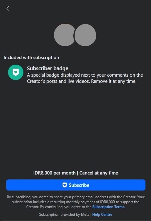 Fitur langganan penggemar di Facebook