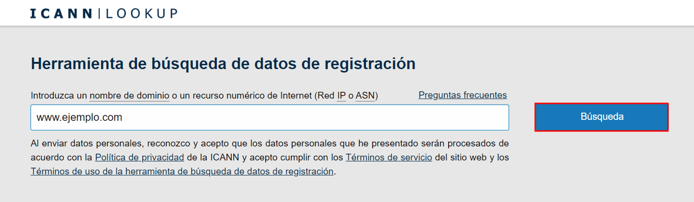 Herramienta de b&uacute;squeda de datos de registraci&oacute;n de la ICANN