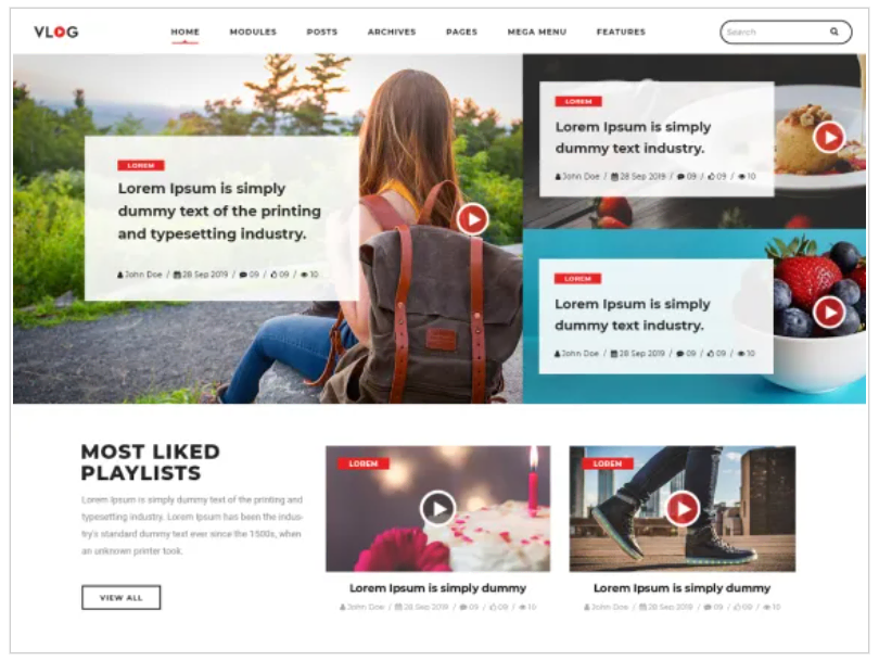 Tema de WordPress Vlogger Video Blog