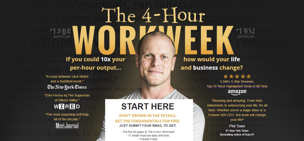 P&aacute;gina de inicio de The 4-Hour Workweek