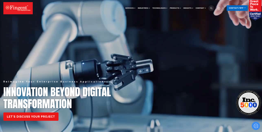 Sitio web de Fingent