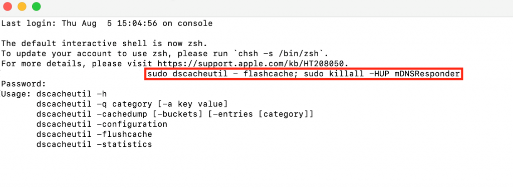 Terminal de macOS