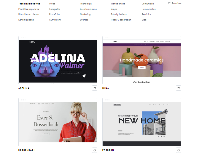 Plantillas web de Hostinger Website Builder