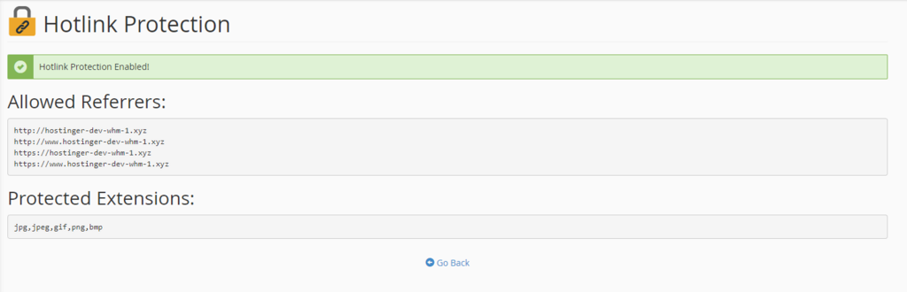 Referidos y extensiones protegidas en cPanel