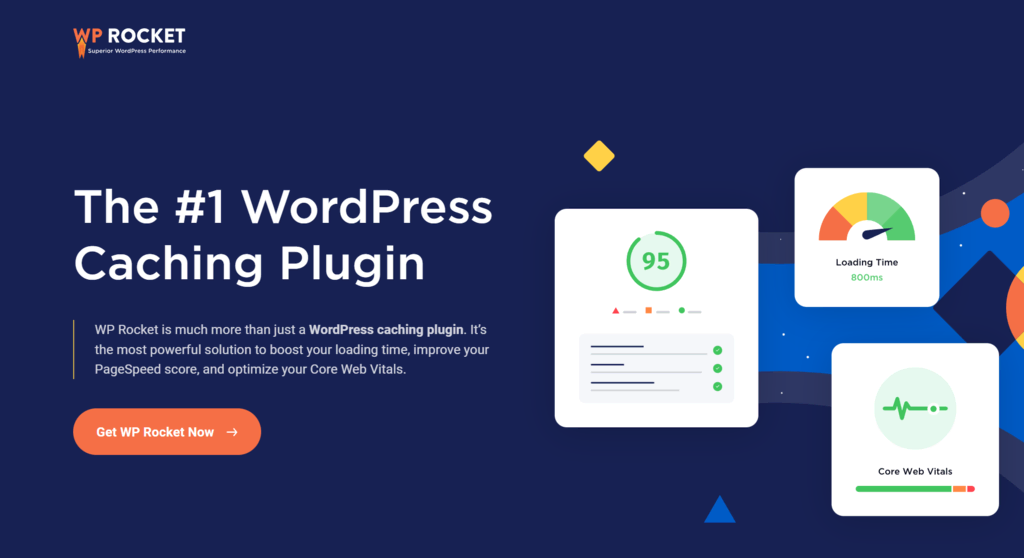 Página de inicio de WP Rocket.