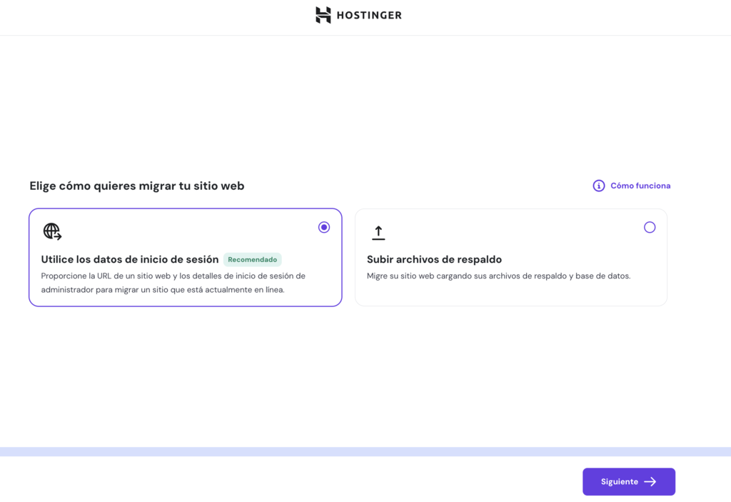 Migrar sitio web desde hPanel