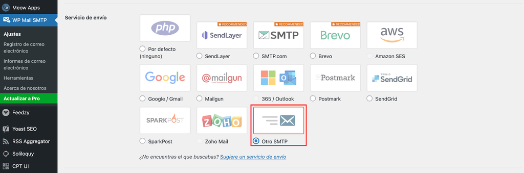 Ajustes de configuraci&oacute;n de WP Mail SMTP
