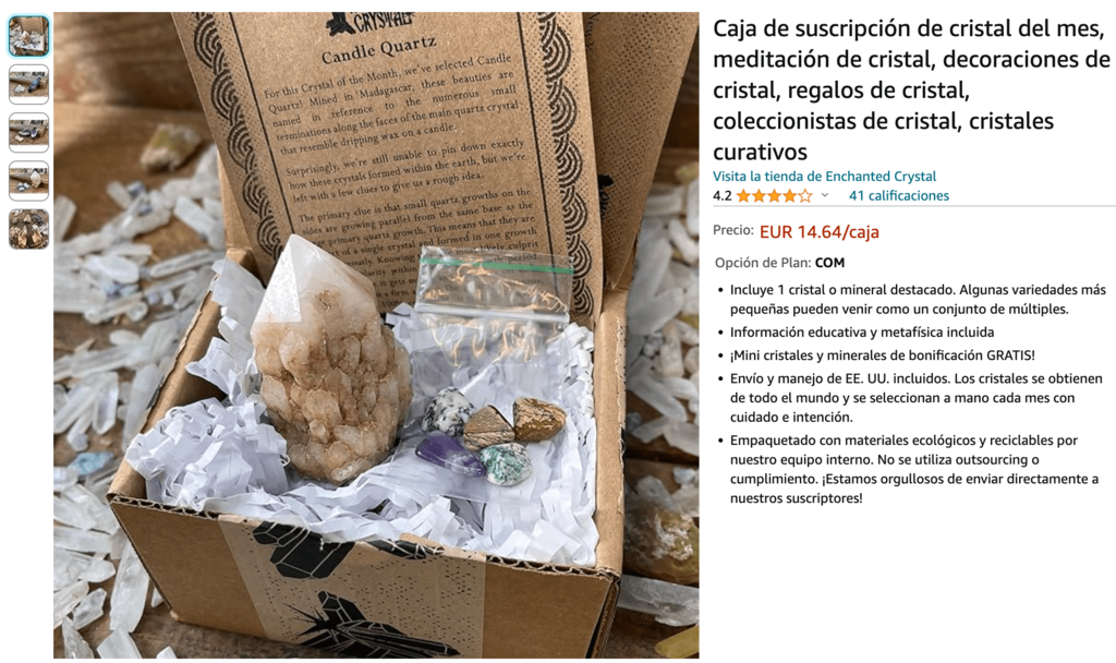 Ejemplo de caja de suscripci&oacute;n mensual para hacer y vender de Amazon