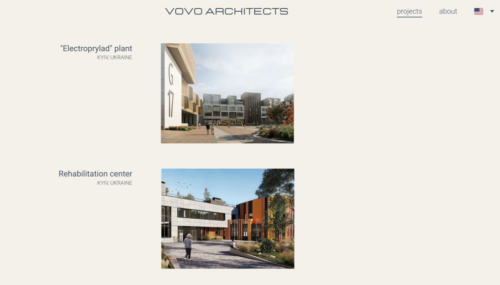 P&aacute;gina web de Vovo Architects
