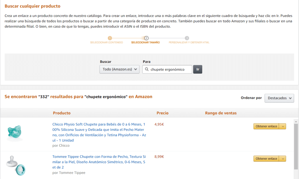 C&oacute;mo buscar productos en Amazon Afiliados