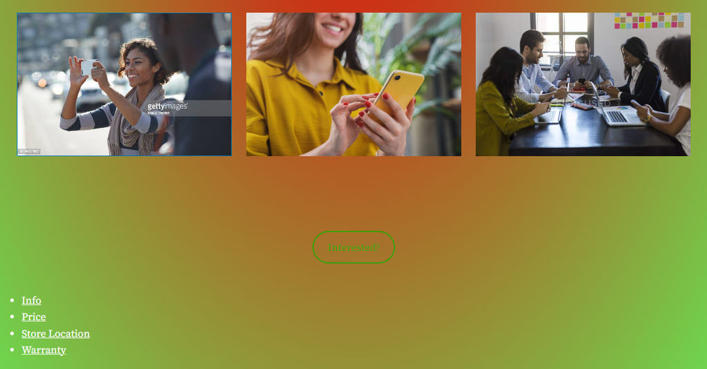 Ejemplo de CTA de El sitio web deficiente