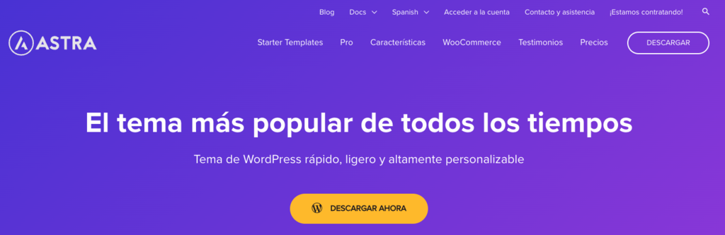 Sitio web de Astra