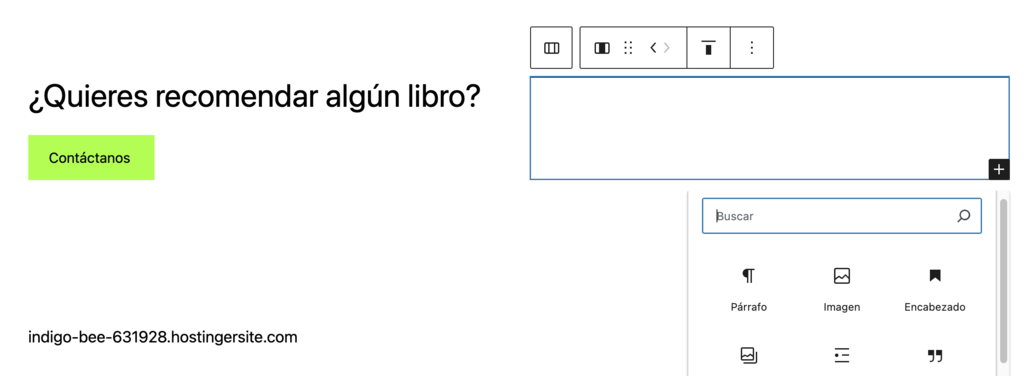 A&ntilde;adir bloque en el editor de WordPress