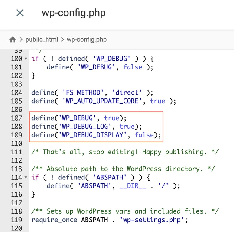 Archivo wp-config.php