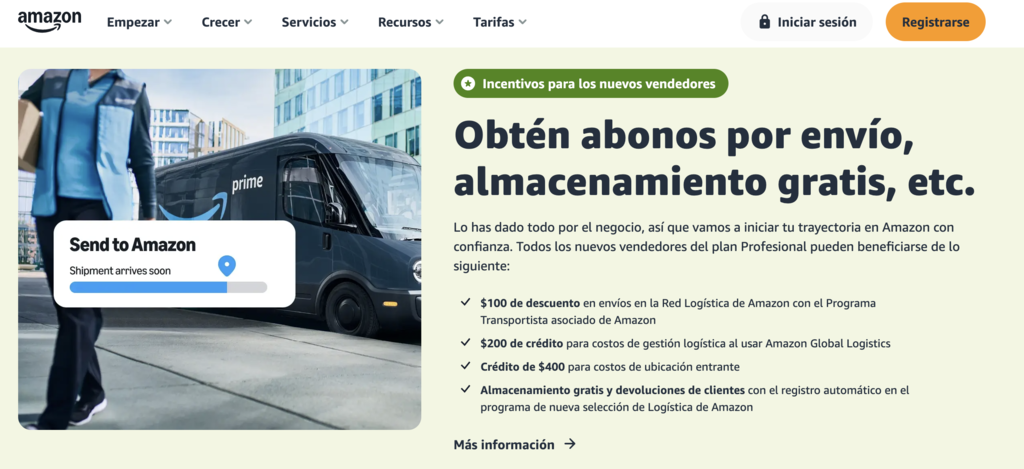 Sitio web de Log&iacute;stica de Amazon (FBA)