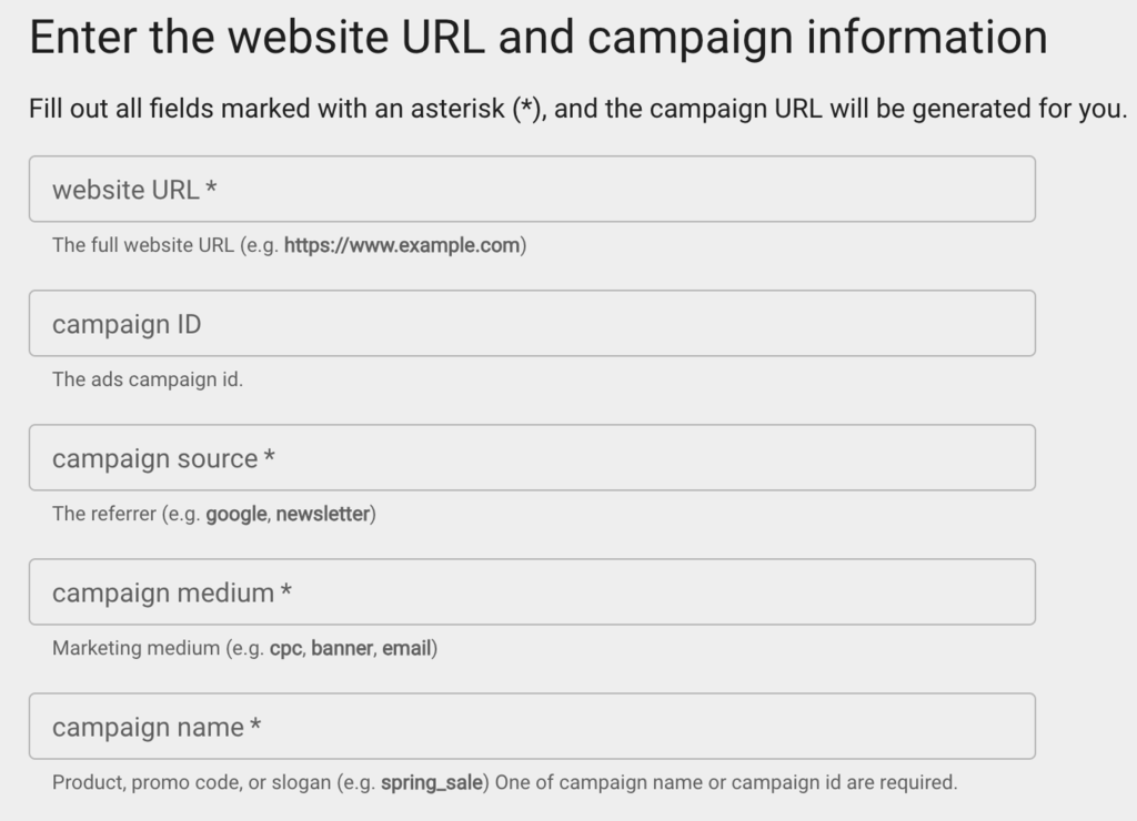 Constructor de URL de Campa&ntilde;a gratuito de Google.