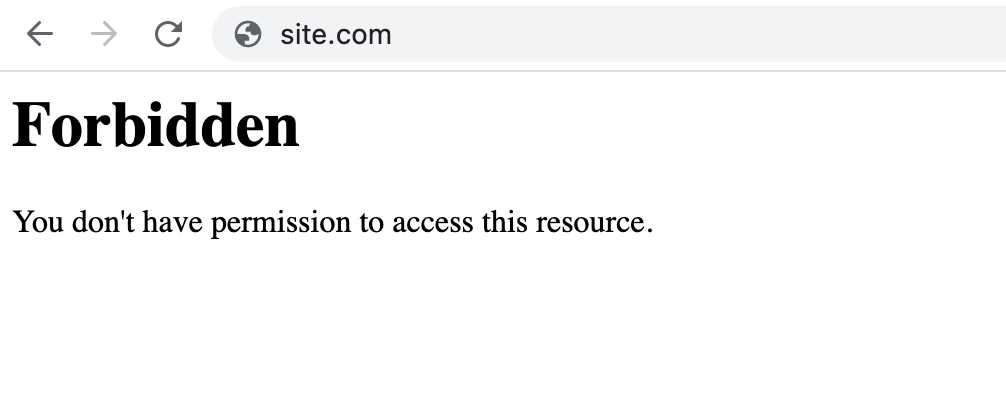 Ejemplo de error 403 en un sitio web