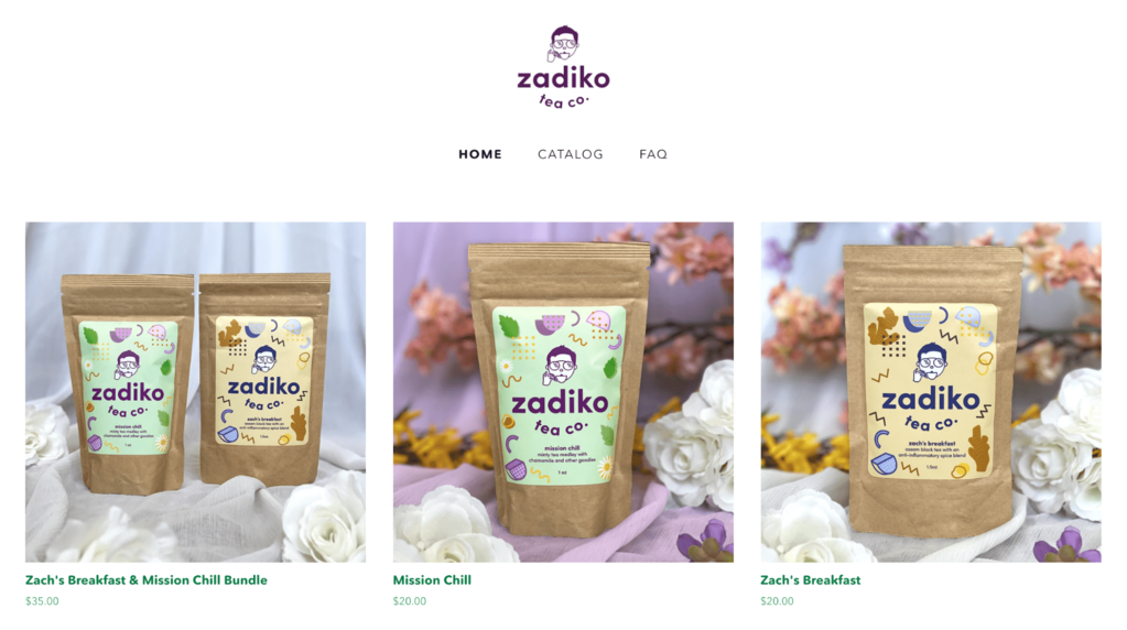 Ejemplo de etiquetado privado - Zadiko Tea Co.