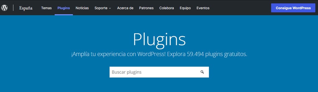 Página de plugins de WordPress.org