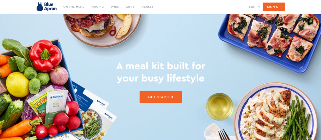 Página de inicio de Blue Apron