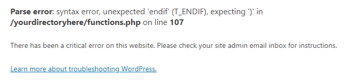 Mensaje "ha habido un error cr&iacute;tico en esta web." despu&eacute;s de activar debug en WP