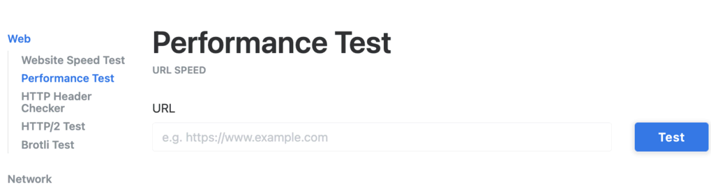 Secci&oacute;n Performance Test en KeyCDN