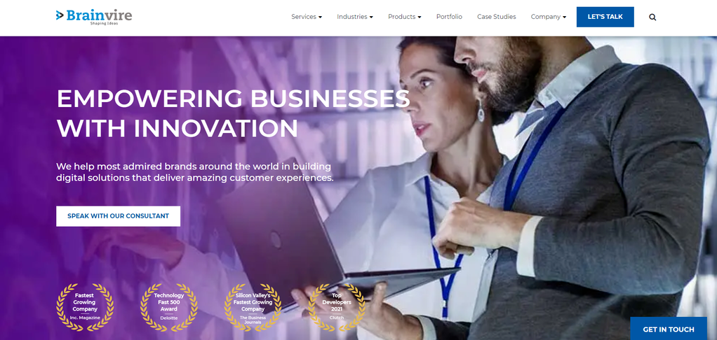 Sitio web de Brainvire
