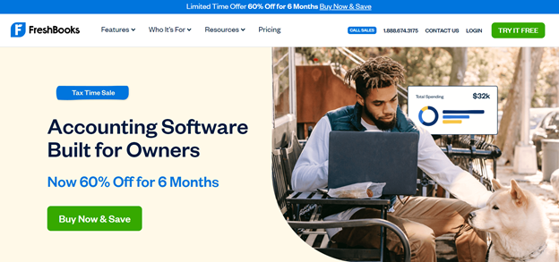 Página web de FreshBooks