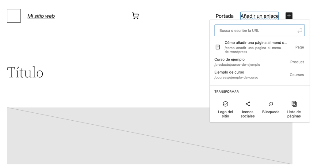 A&ntilde;adir un enlace de navegaci&oacute;n en el men&uacute; de WP