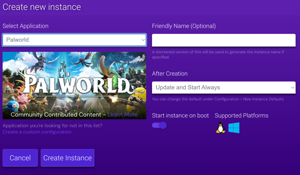 El bot&oacute;n de creaci&oacute;n de nueva instancia en hPanel