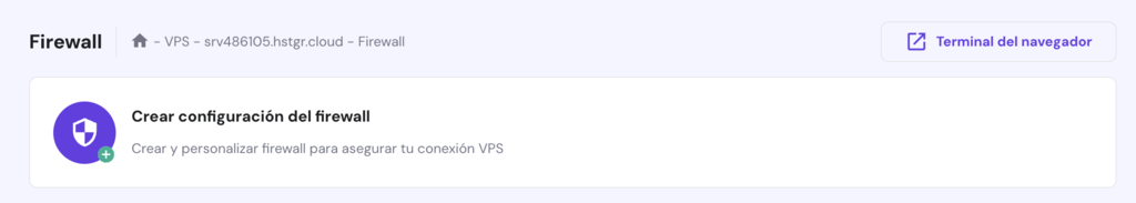 Bot&oacute;n de creaci&oacute;n de reglas de cortafuegos en hPanel