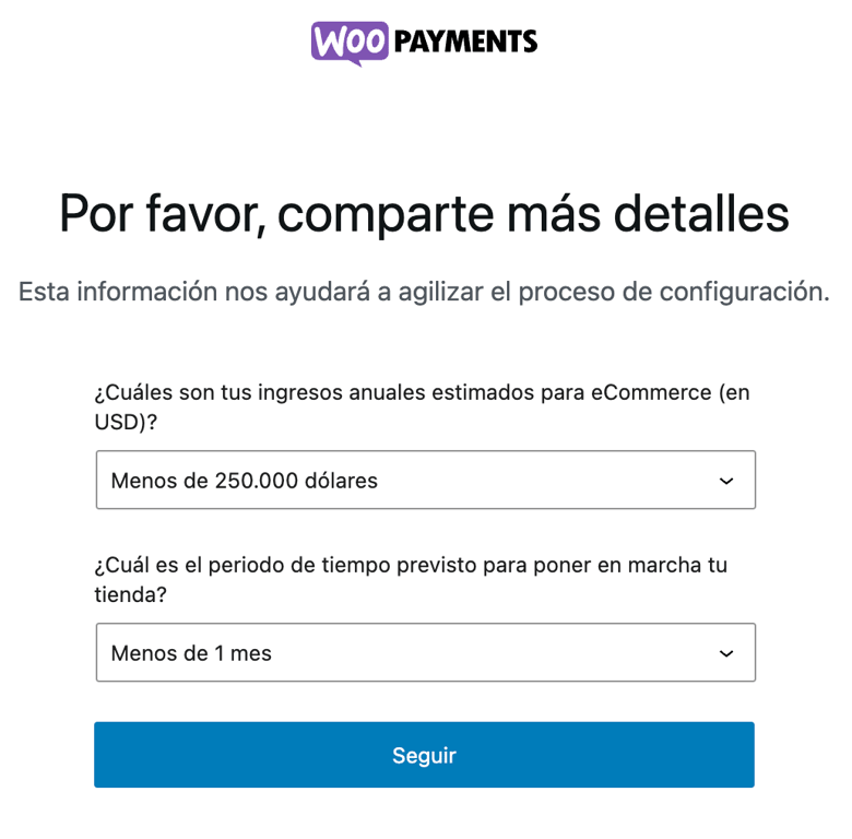 ventana de más detalles de WooPayments