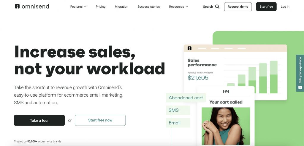 Sitio web Omnisend