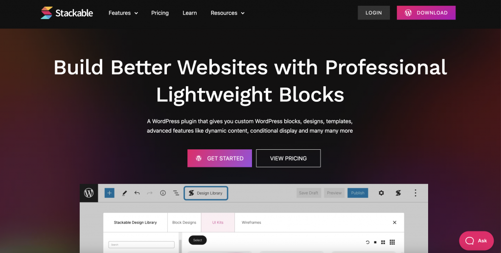Sitio web Stackable