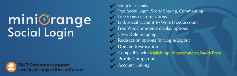Plugin miniOrange Social Login 