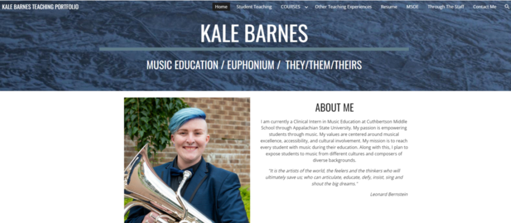 P&aacute;gina de inicio de Kale Barnes
